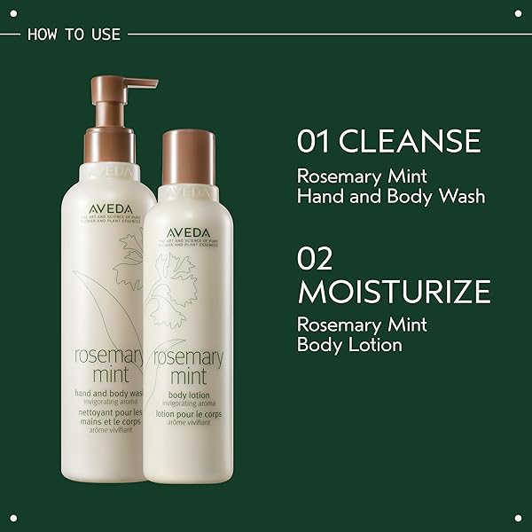 AVEDA ROSEMARY MINT HAND & BODY WASH | LIQUID HAND SOAP AND BODY WASH | WITH INVIGORATING AROMA OF CERTIFIED ORGANIC PEPPERMINT & ROSEMARY, 8.5 FL OZ