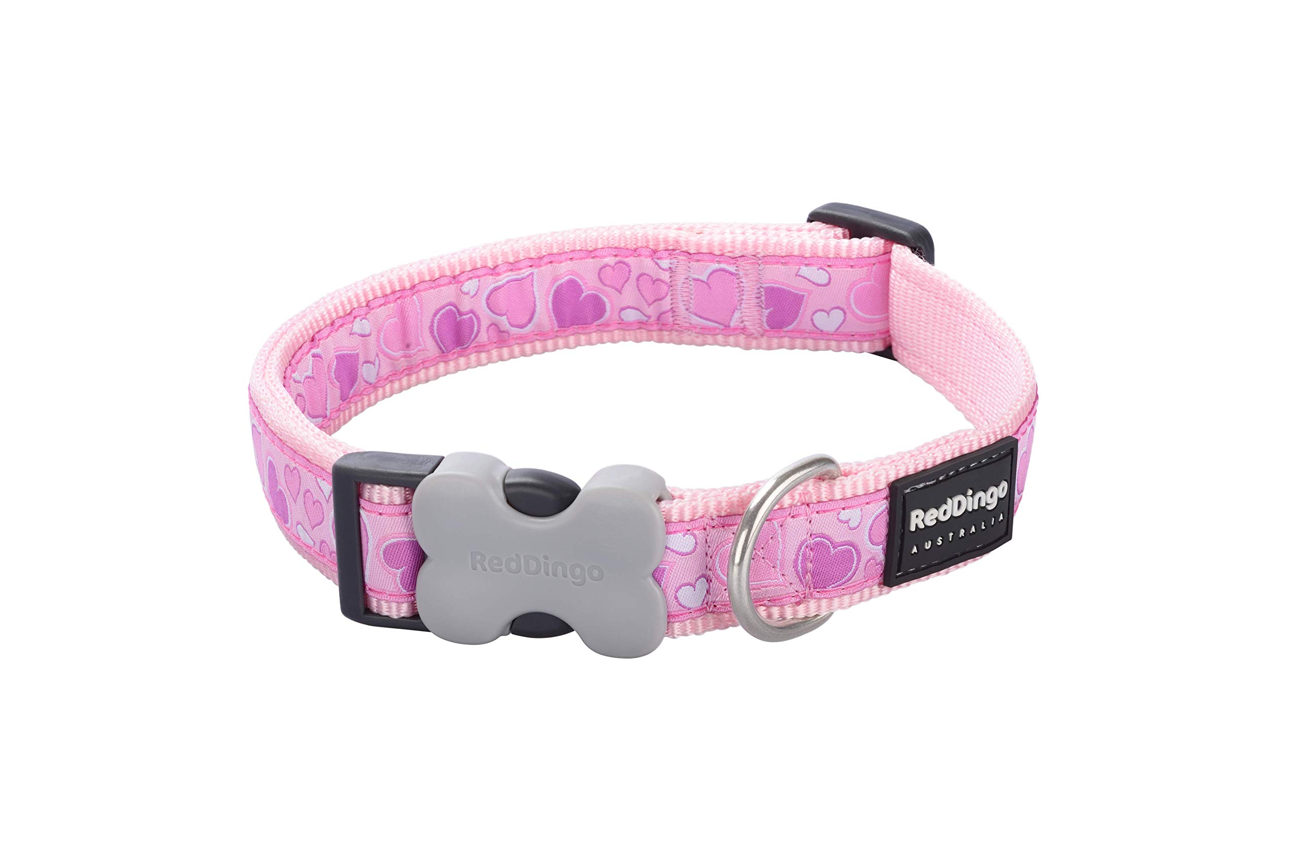 Red Dingo Bucklebone Dog Collar Design, Breezy Love Pink, Small 15mm — image 1