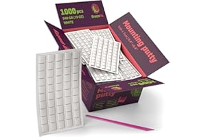 GreenFix Bulk Set Mounting Putty 19oz - 1000PCs White Sticky Tack - Poster Tacky Putty for Wall Hanging Non Marking - Reusable Removable Wall Adhesive for Picture Hanging Crafts