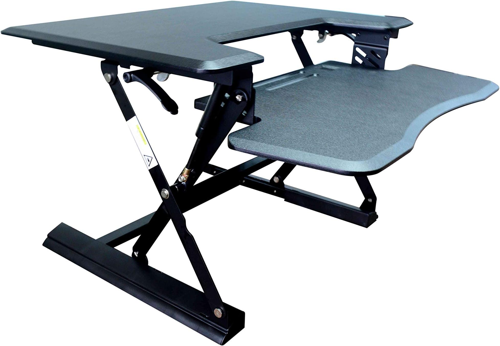 Hercke | Stand Up Desk – Height Adjustable Dual Monitor Workstation Computer Desk - Easy-Action Levers - Black – 50 lb Weight Capacity - Sit to Stand Desk Riser (31")