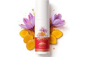Turmeric Saffron Toner Spray | Hydrating & Brightening Face Mist with Rose Water & Witch Hazel to Soothe and Soften | Gentle 