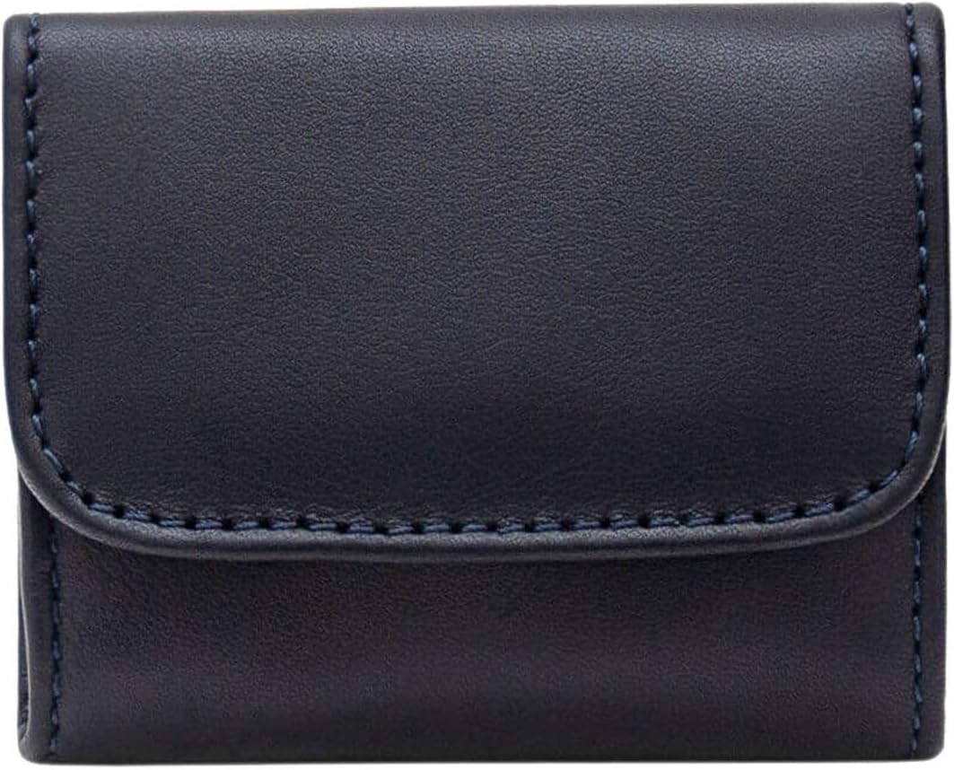Tray Coin Purse - 100% Genuine Full-Grain Leather - Handmade in Italy by Expert Artisans - Elegant and Minimalist Design - Navy - Image 3