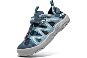 i78 Low Top Kids Boys Sports Hiking Shoes Breathable Synthetic Leather Sneakers Non-Slip Lightweight for Outdoor Running Trekking Trail Walking