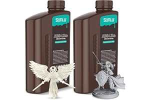 SUNLU 3D Printer Resin, 2000g ABS-Like High Toughness Resin for 4k/6k/8k LCD/DLP/SLA Resin 3D Printer, 405nm UV Curing 3D Printing Resin, Good Resistance, Non-Brittle, Grey+Clear 2000g