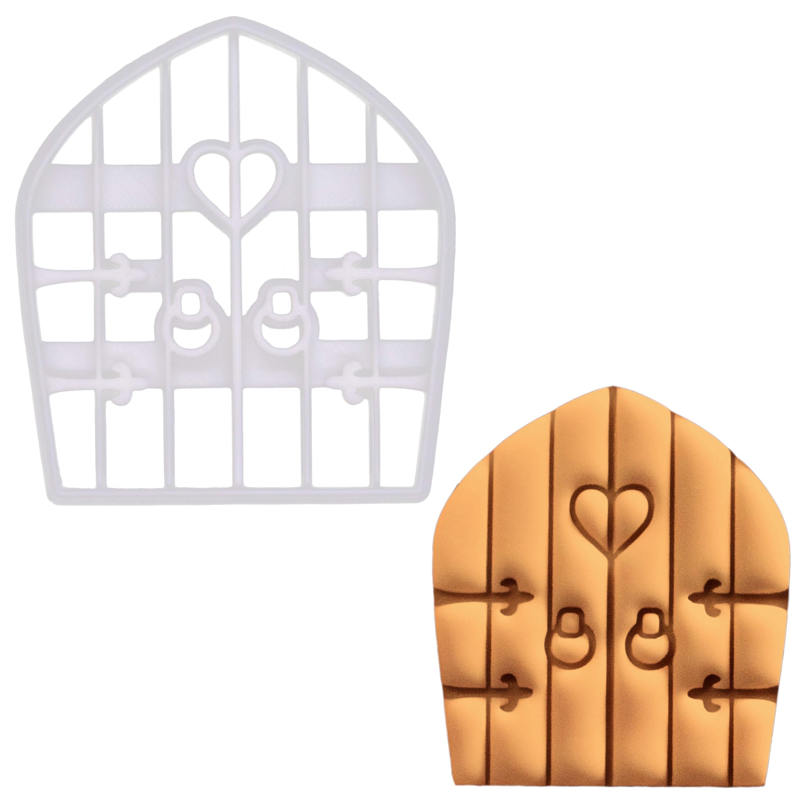 BAKERLOGY Double Fairy Door Cookie Cutter - Detailed Biscuit Cutter Design for Baking and Crafts, Ideal on Fondant, Dough, Clay
