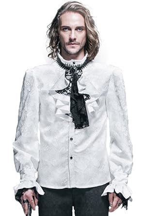 Amazon デビルファッションメンズビクトリアンレトロロングスリーブ