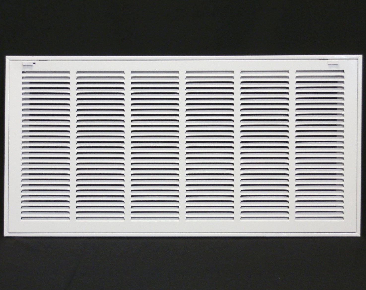 30" x 12 steel return air filter grille for 1" filter - removable face/door - hvac duct cover - flat stamped face - white [outer dimensions: 32.5"w x 14.5"h]