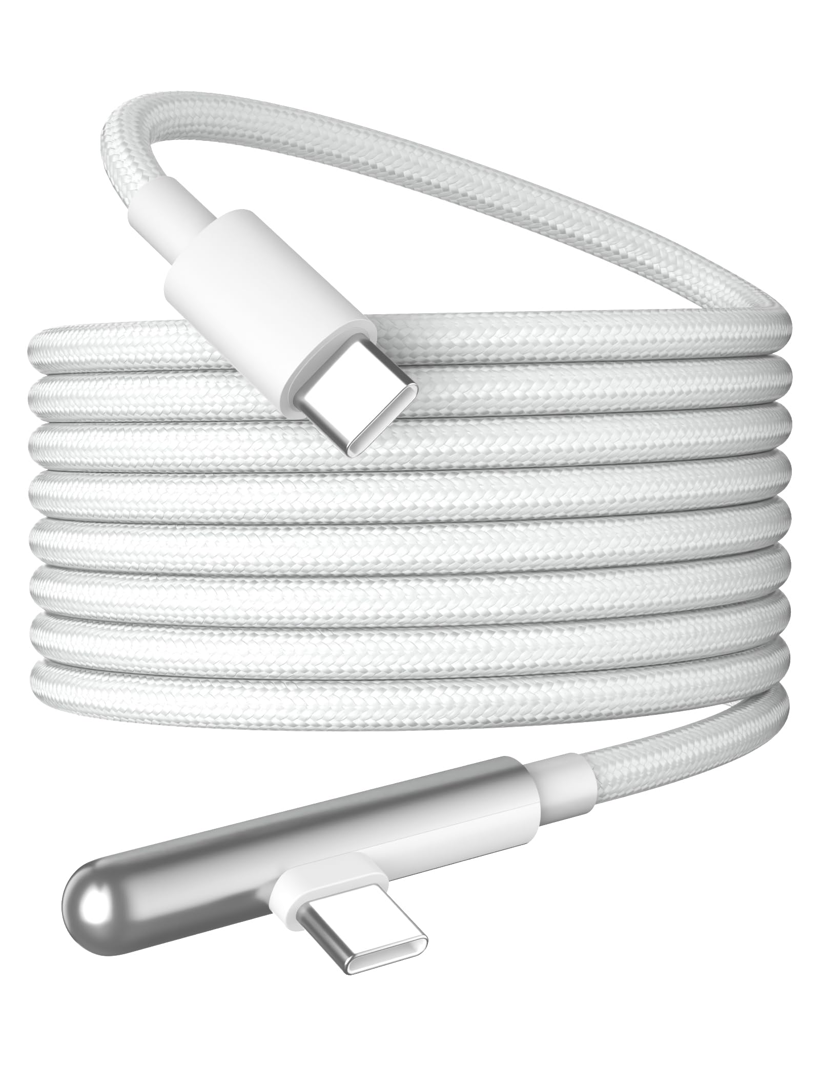 Photo 1 of 10FT USB C to USB C Cable Fast Charging 240W,10Foot Long for iPhone 16 Charger Cord,Right Angle Data Transfer Type C Charger Cable for iPhone 17 16/iPad Pro Air/Samsung S25 S24 Ultra S23/MacBook,White