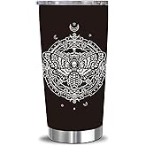 RNFENQS Moth Moon Tumblers with Lids and Straws 20 OZ, Gothic Witchy Stainless Steel Vacuum Insulated Travel Tumbler Cups