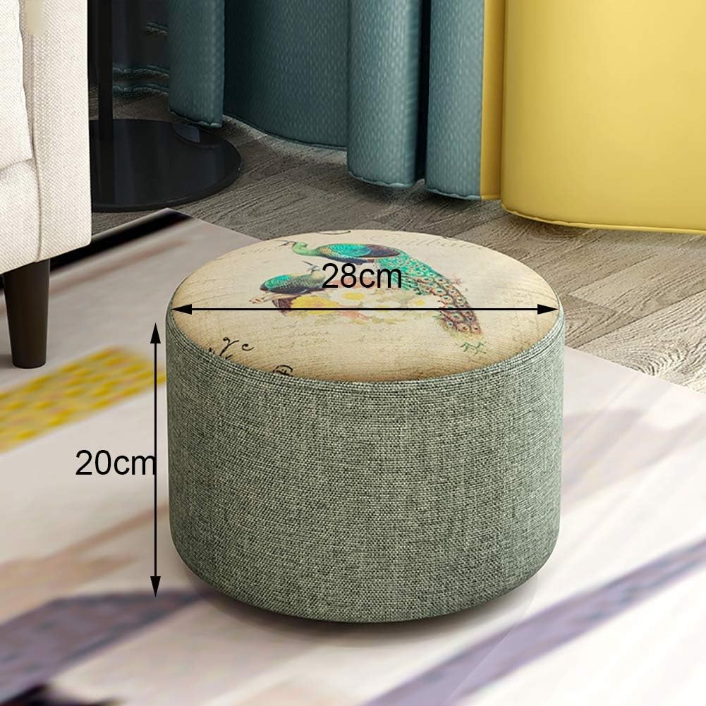 Yaojp Petit Tabouret Bois En Tissu Pouf Repose Pieds Ottomans Mode Tabouret Salon Pour Enfants Adultes
