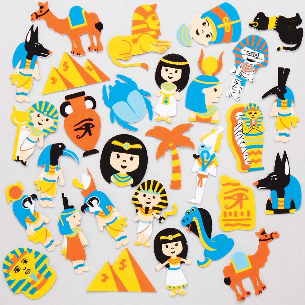 Baker Ross AT854 Egyptian Foam Stickers - Pack of 120, Self-Adhesive Shapes for Kids Arts and Crafts Projects and Scrapbooking