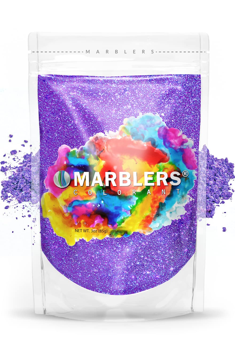 MARBLERS Purple Mica Powder [Stardust Pearl] 3oz (85g) | Cosmetic Grade | Epoxy Resin Pigment | Dye | Non-Toxic, Vegan, Cruelty-Free | Lip Gloss, Nails, Body Butter | Bath Bomb, Candle & Soap Making