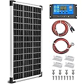 Hoysicy Solar Panel Kit 100W 12V Monocrystalline,Battery Maintainer +20A Solar Charge Controller +16.4Ft Extension Cable with