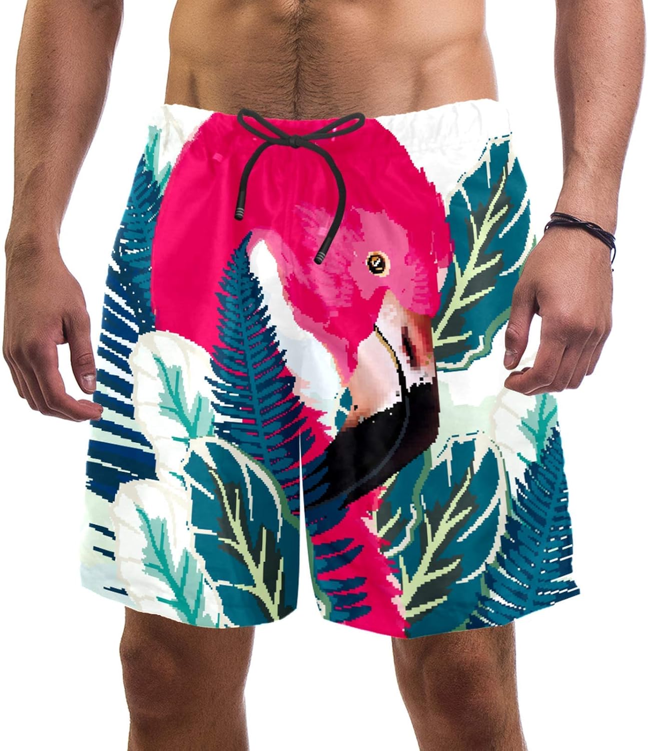 Watercolor Flamingos Swim Shorts for Men Swim Trunks Men’s Bathing