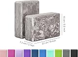 EXERZ Yoga Blocks 2 Pack High Density EVA Non-Slip 23x15x7.5 cm Marbel Black view 2