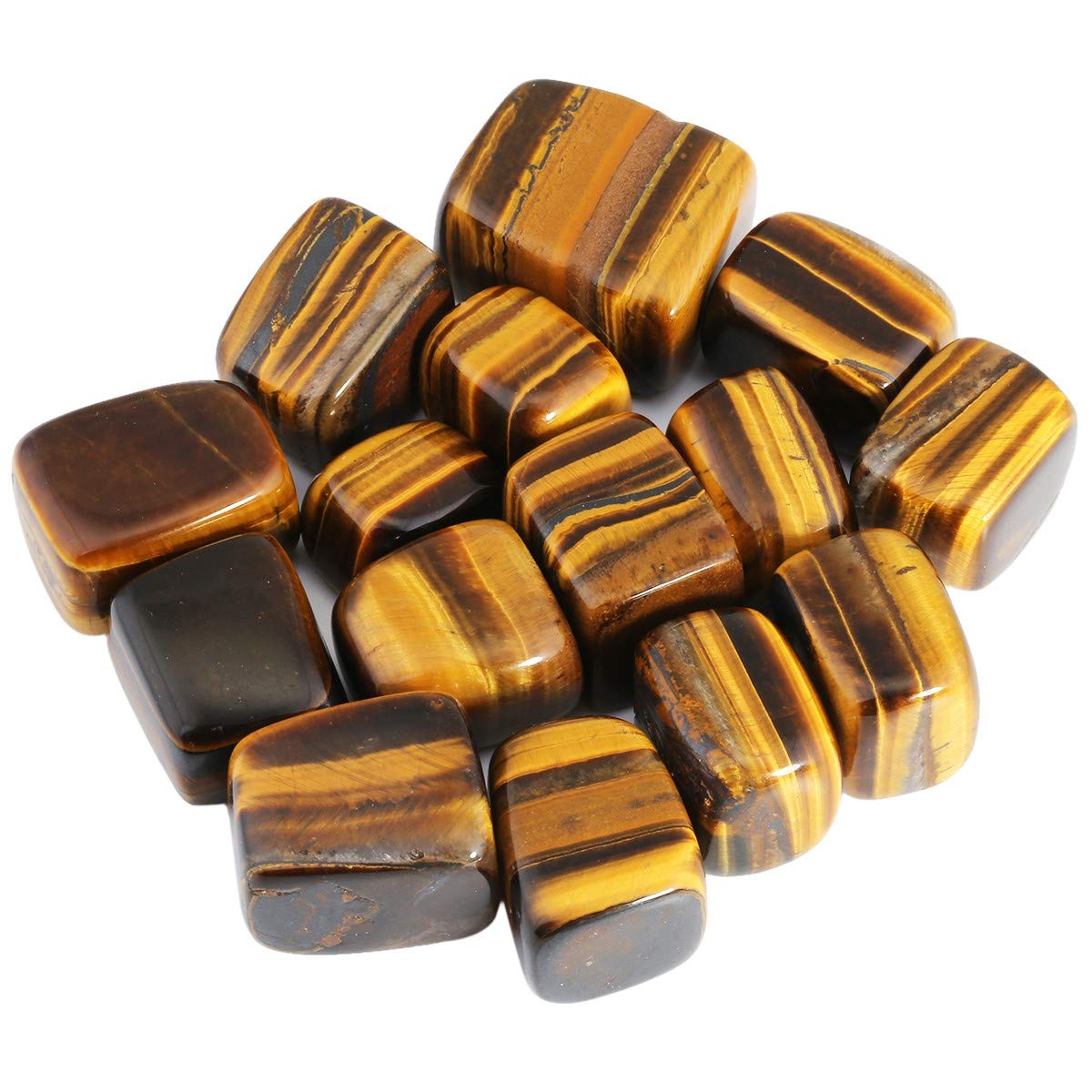 mookaitedecor 1lb/460g Natural Tiger's Eye Crystals Tumble Stones Bulk, Semi Precious Tumbled Stones Healing Crystal Gift Decorative Rocks for Crafts Garden Fish Tank Aquarium Plant Pot Bonsai Decor