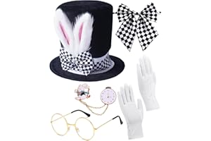 DONETUER Easter Bonnet Men Women Adult Easter Rabbit Bunny Ear Top Hats