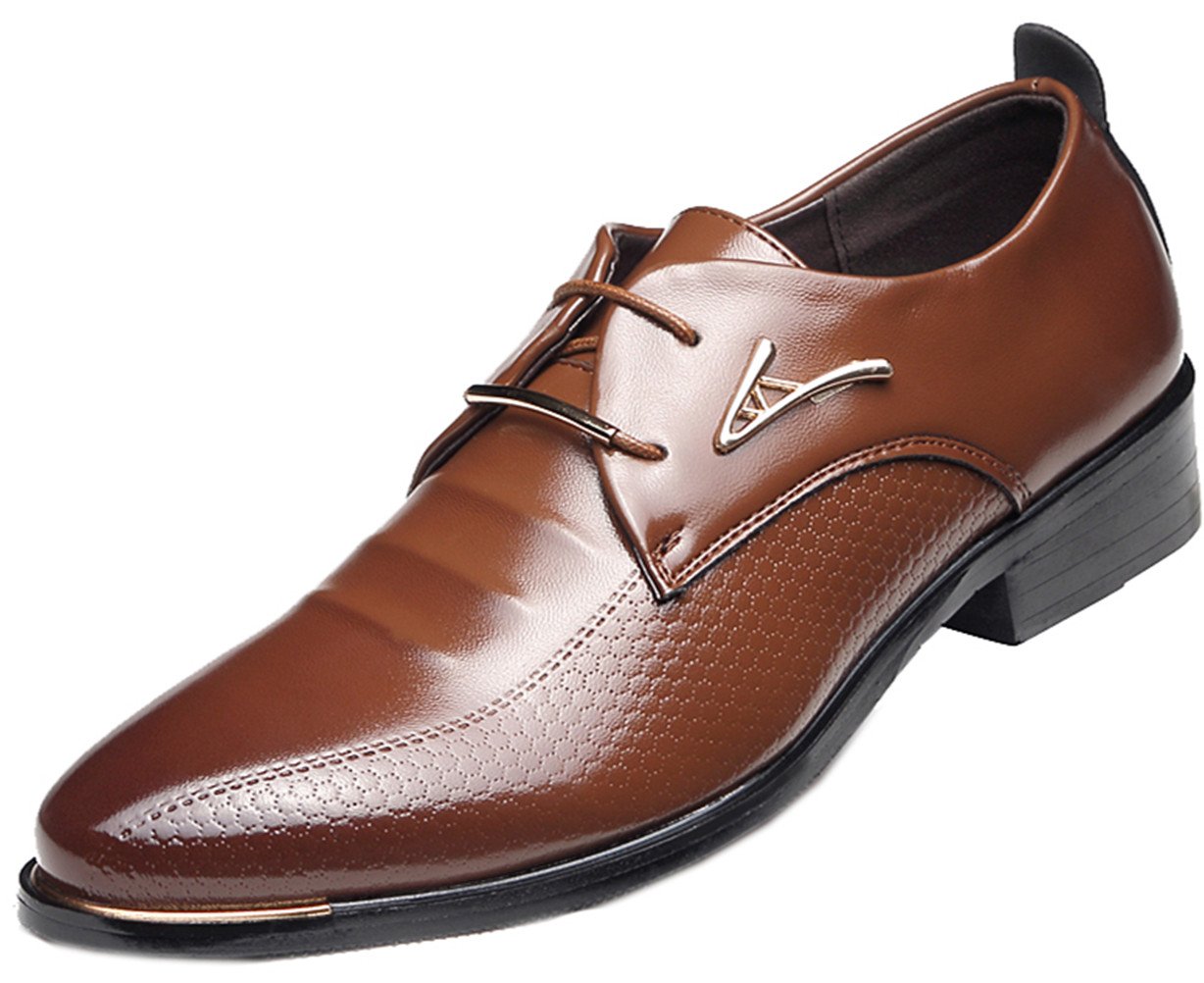 DADAWEN Men's Classic Lace Up Formal Modern Wingtip Oxford Business Dress Shoes