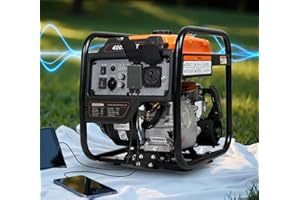 GasXcel 4000Watt Inverter Generator, 30AMP RV Generators W/CO-Sensor & Parallel Socket, Multiple Outputs Pure Sine Wave 208CC Open Frame Gas Generator for Camping Home Use & Emergency Home Backup