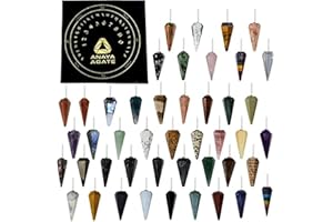 Anaya Agate Pack of 11 Crystal Pendulums Bulk Wholesale With Chakra and Board Dowsing for Divination, Meditation, Healing Crystals Natural Gemstone