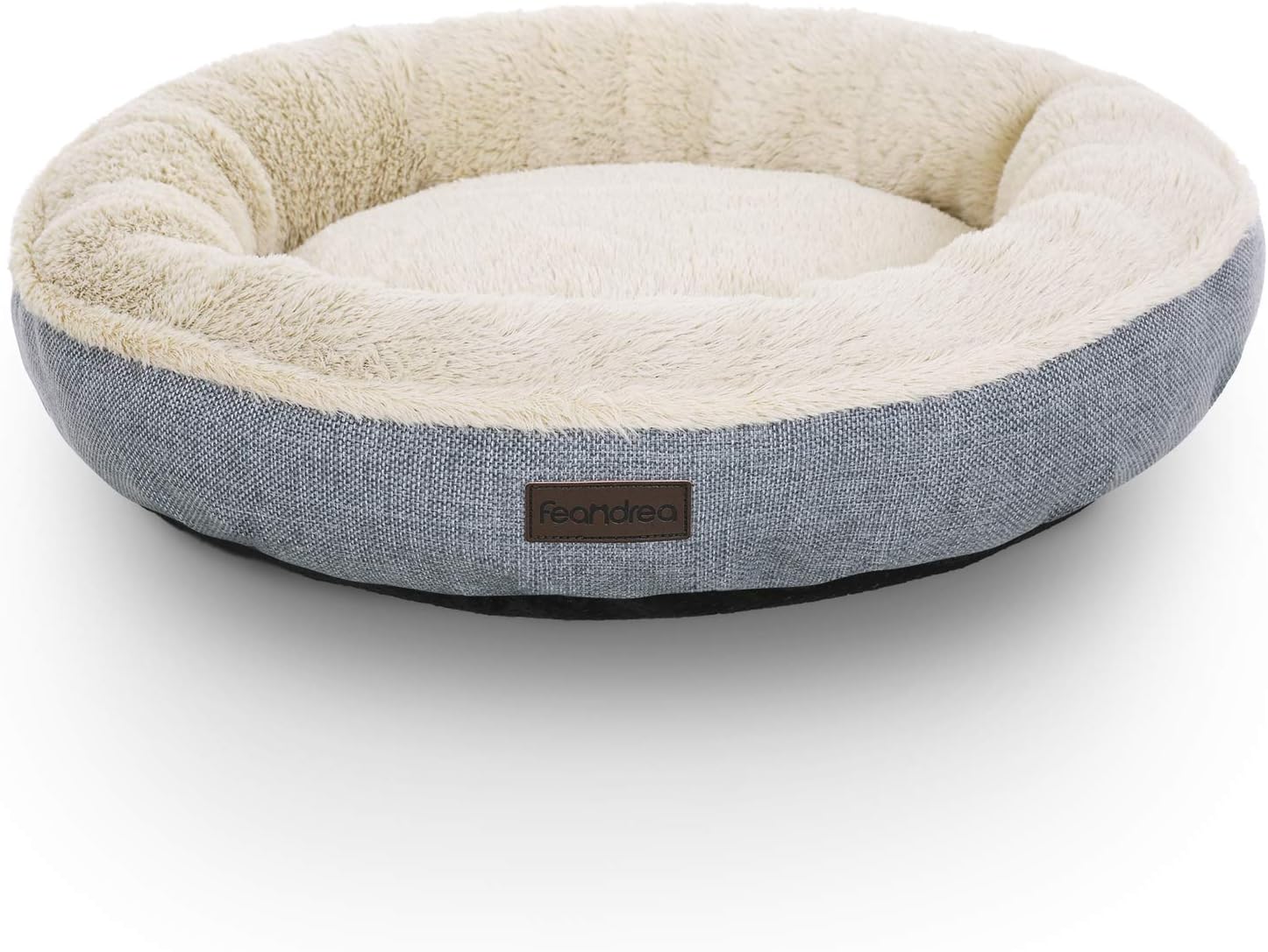 Feandrea Hundebett 60cm Donut-Form - Waschbares Katzenbett In Taubengrau