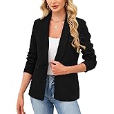 Yesfashion Womens Casual Blazers Long Sleeve Open Front Business Casual Cardigan Jacket