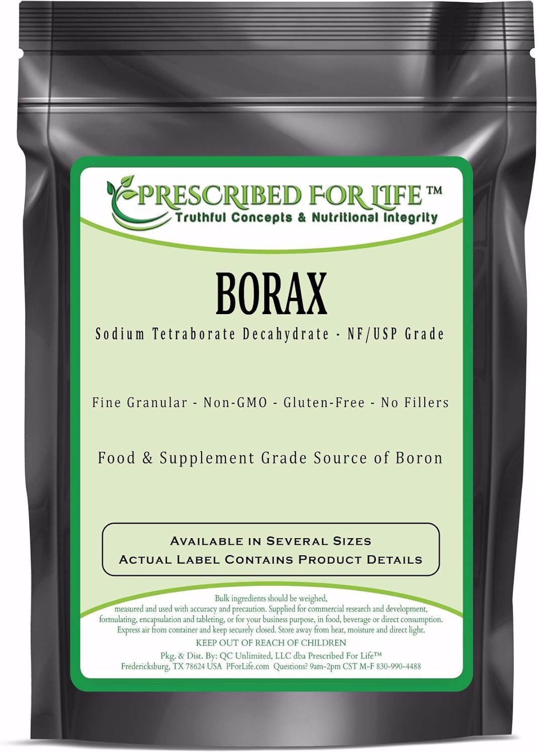 Prescribed for Life Borax - Pure USP-NF Grade Sodium Borate 10 MOL Mineral Fine Powder 70-200 Mesh, 5 kg (11 lb): Health & Personal Care