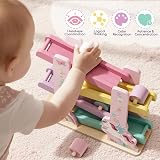 Lehoo Castle Unicorn Wooden Ramp Racer Montessori Toy 1+ Pink view 6