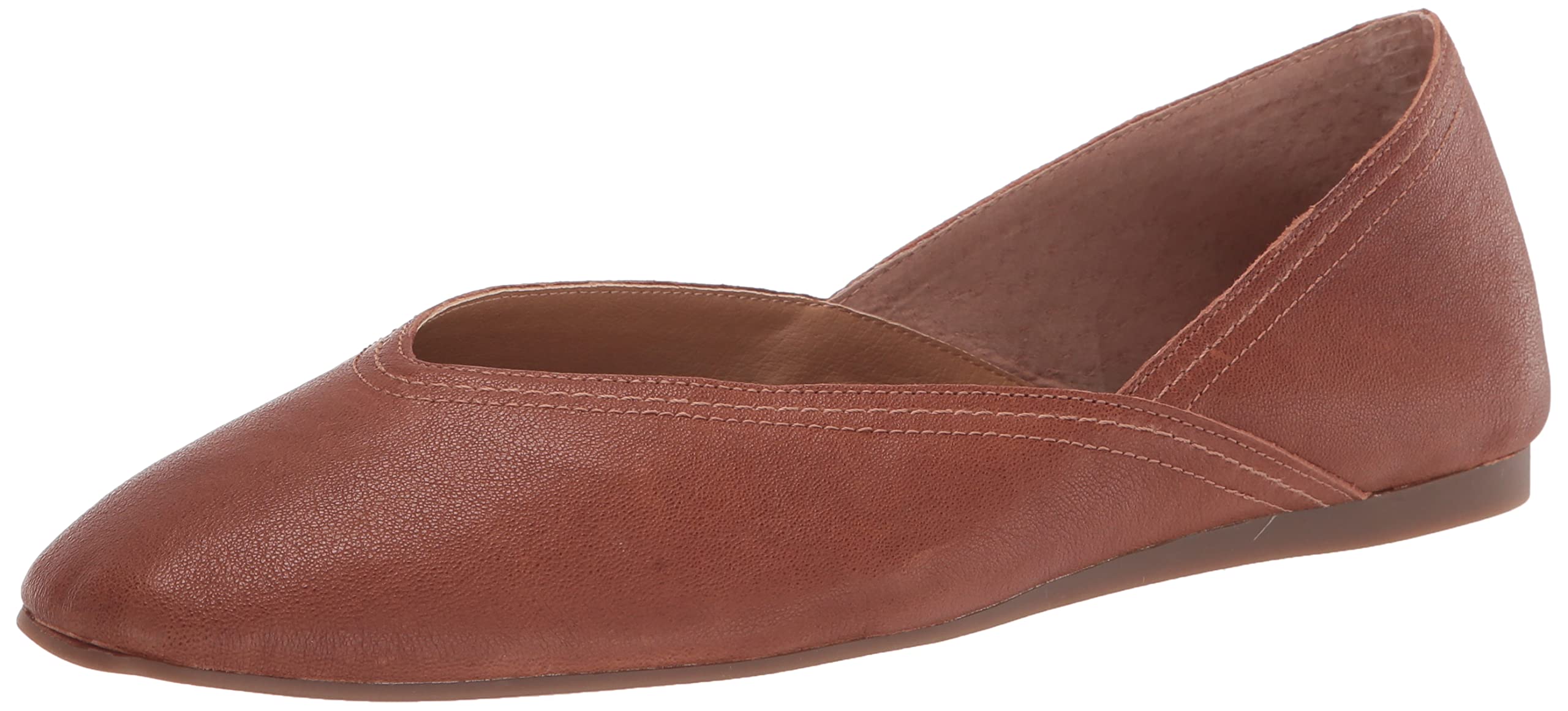 Lucky Brand Women’s Alba Ballet Flat with Square Toe, Umber, 8 M US
