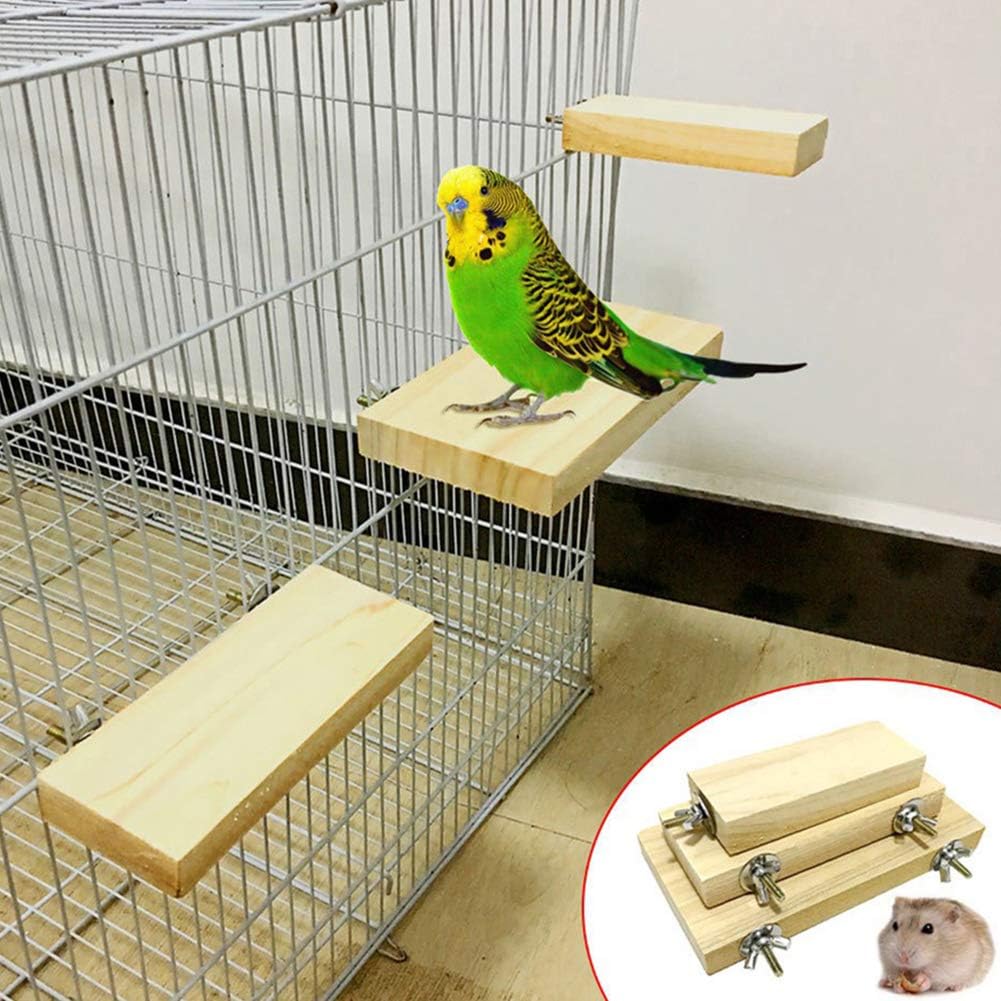 Mosichi Funny Pet Bird Parrot Wood Stand Perch Platform Hanging Cage