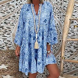 YongANs Tunic Tops Dress for Women 3/4 Sleeve Plus