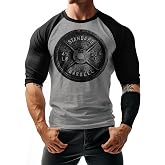 Gymish Lifestyle Deadlift Bench Raglan Shirt for Gym Workout 3/4 Sleeve Mens Sports T-Shirt