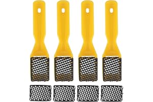 Omninmo 4pcs Shaver Blade Holder, Includes 8 Half-Round Shaving/Shaping Blades - Steel Rasp Block Plane, One Hand Surform Shaver Handle, Dent Repairs, Wood Fiberglass File Tool