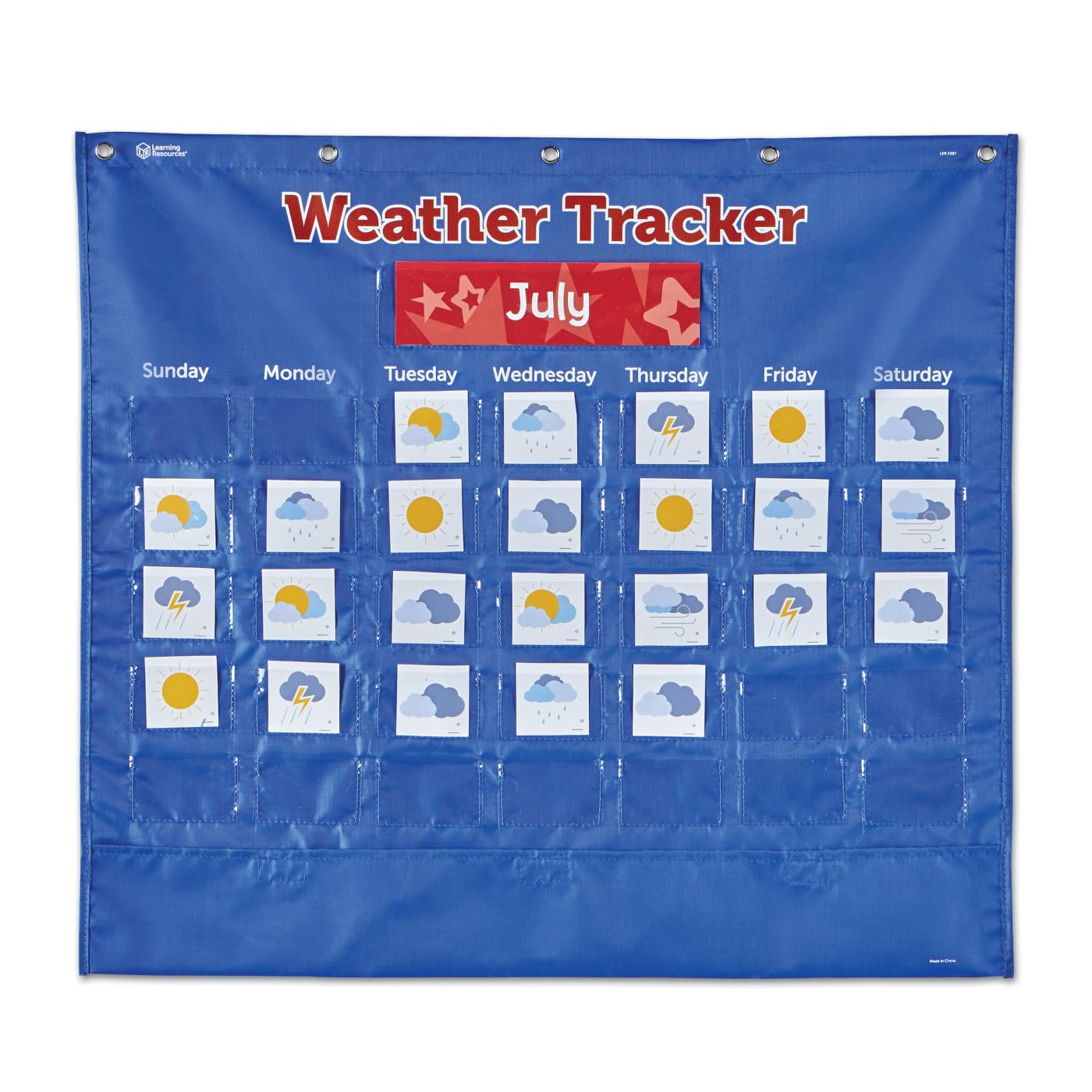 Learning Resources Weather Tracker Pocket Chart, Ages 5+, Learn About Weather, Classroom Essentials for Teachers, Classroom Resources