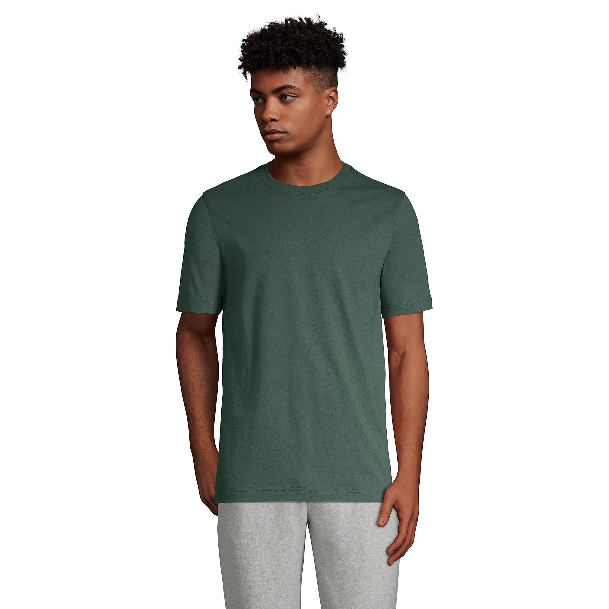 Lands' End Mens Short Sleeve Super-T Tee Deep Woodland Green Big and Tall 3xlt Image
