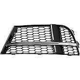 RATCHROLL Front Left Fog Light Grill for Audi A3 S3 2017-2020 Front Lower Bumper Fog Light Cover Inserts No.8V3807681AE ABS 1pc