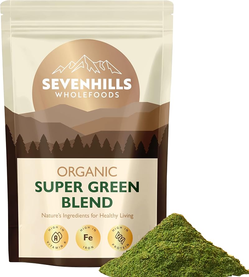 Sevenhills Wholefoods Organic Super Greens 400g with Spirulina & Chlorella