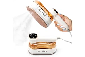 ECSteam Steamer for Clothes & Iron 2 in 1, Portable Clothes Steamer Handheld & Travel Steam Iron for Clothes, 1200W 20s Fast Heat-Up, Foldable Design, 180ml Tank, 23 Min Steam, 120V Wrinkle Remover