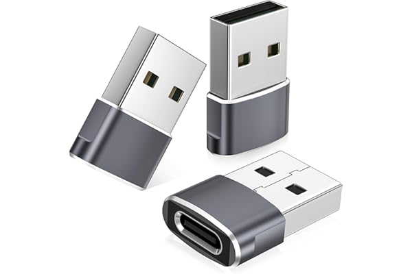 BASESAILOR USB to USB C Adapter,USBC Female to USB A Male Adapter 3Pack | Type C Converter Charger for iPhone 17 17e Pro Max,