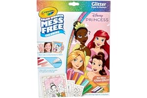 Crayola Color Wonder Disney Princess Glitter Coloring Pages & Mess Free Markers, Coloring Set, Gift for Toddlers 3 & Up
