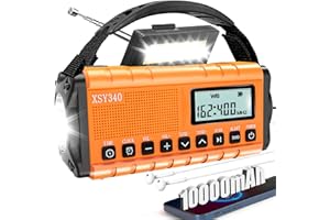 QAUYYW 37000mWh Emergency Radio with NOAA Weather Alert Portable Solar Powered Hand Crank AM/FM Survival Digital Display Radio,Alarm Clock Radio,SOS Emergency Flashlight,Family Emergency Essentials