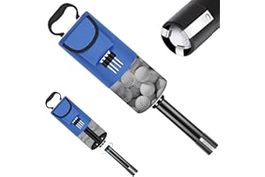 Acebirdie Golf Ball Retriever, Shag Bag for Golf Balls with Detachable Plastic Tube, Golf Balls Shagger Grabber, Ball Collector, Golf Ball Shagger with Pocket & Tee Holder