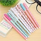 MERSUII 10 Pcs Multi Colors Colorful Gel Ink Pen Cute Korean Cartoon Pin Type Wholesale kawaii stationery 10 pens 10 Colors Set