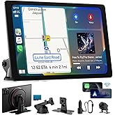 IIWEY iK11 11-Inch Wireless Apple CarPlay Screen, Android Auto, 4K Dash Cam | Ultra-Slim 0.16 Inch Touchscreen Car Stereo with1080p Backup Camera, GPS, Mirror Link, Voice Control