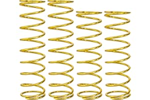 LRFHL RC Shock Springs 2.0mm for Arrma 1/8 Kraton Notorious 6S 1/7 Fireteam Big Rock 6S, Steel Enhanced Shock Absorbers Spring Upgrade Part Replace ARA330780 ARA330782 - Front 80mm / Rear 90mm (Gold)