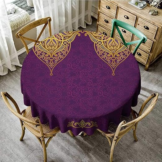 Amazon Com Familytaste Picnic Circle Table Cloth Purple Decor