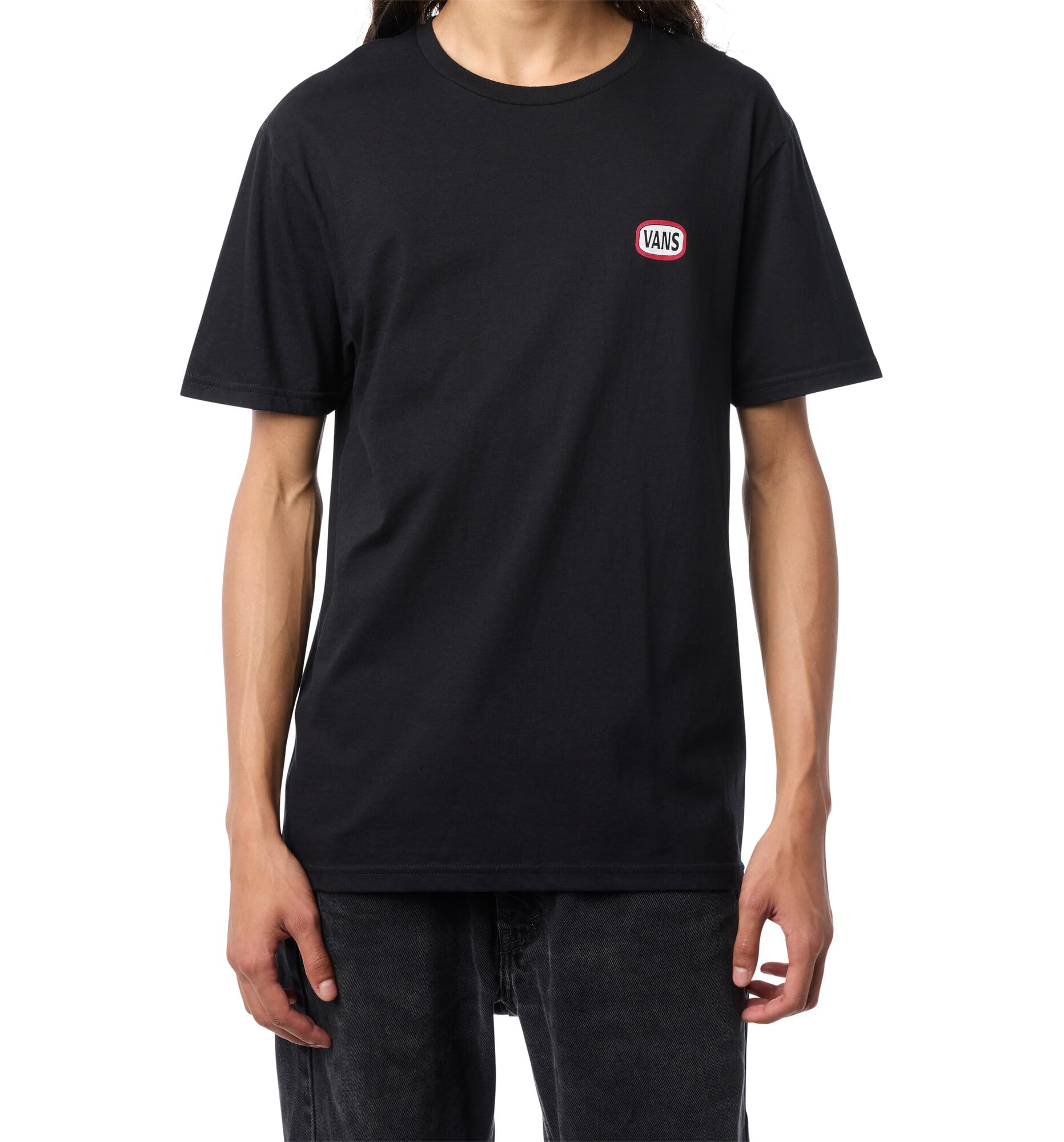 Vans Unisex-Adult On The Road Short-Sleeve T-Shirt | Graphic Tee, Regular Fit, Soft 100% Cotton Fabric, Durable Ribbed Collar Black