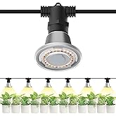 SANSI Hanging Grow Light String for Indoor Outdoor Plants, 6 LED Grow Light Bulbs 72W with Optical Lens for High PPFD, IP65 W