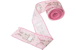 FOMIYES Easter Fabric Ribbon 6.3cm X 10 Yards Cartoon Bunny Decorative Ribbon for Crafting Wrapping Spring
