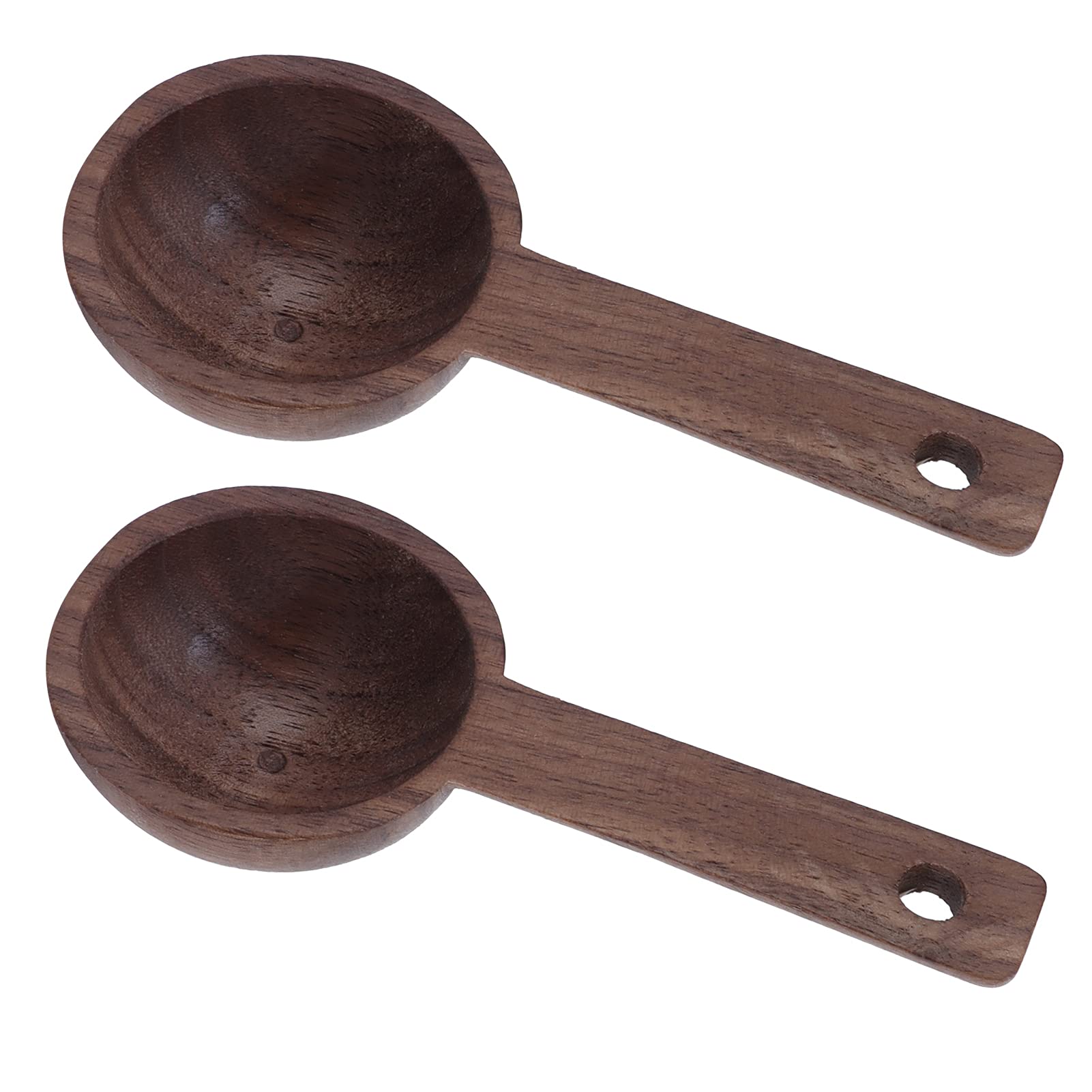 Alvinlite 1/2 Pieces Coffee Scoop Wooden Measuring Spoon,Walnut Teaspoon Coffee Accessories Tablespoon for Coffee Beans Tea Sugar Dlour Spices 4.2x1.8 Inches(2 pack)